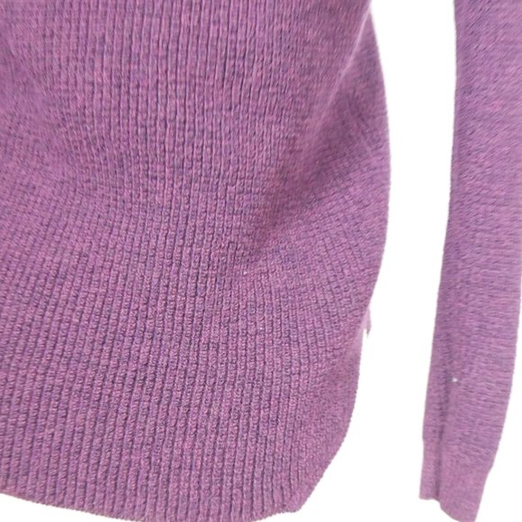 Artizia Wilfred Free 100% Wool Plum Purple Knit Sweater V Neck Medium - Picture 5 of 11